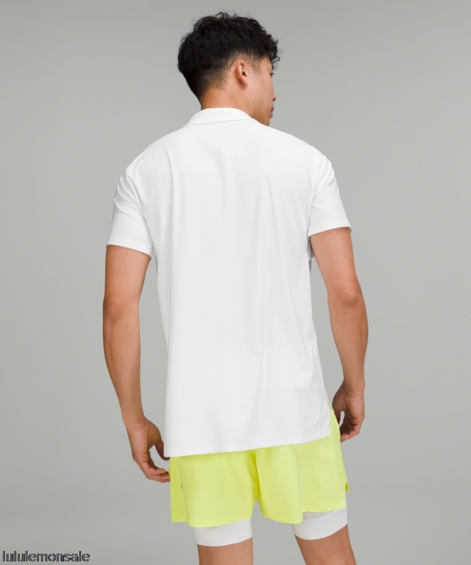Lululemon Verkauf DELULU755 | Weißes Belüftetes Tennispoloshirt Nur Online